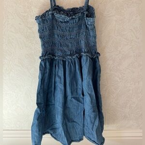 Blue Denim Kids Dresses and Shirts Romper. Bundle of 3 pieces.